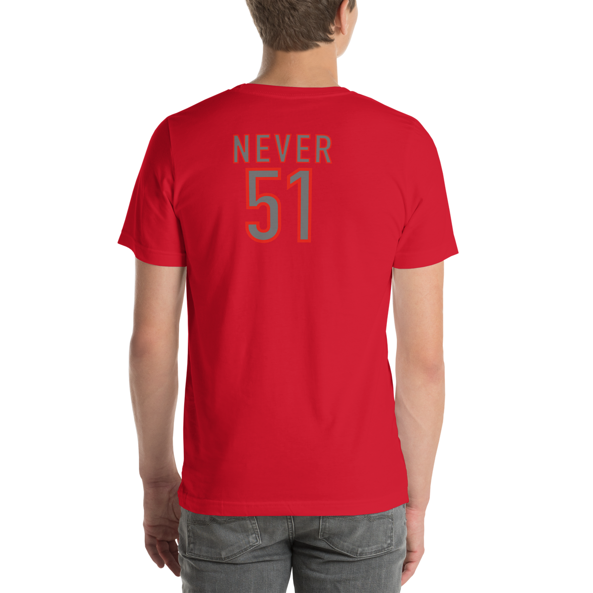 Unisex Snug Cut Elbows Up/ Never 51 t-shirt